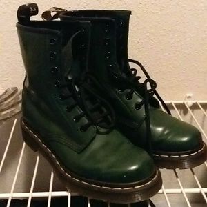 Dark Green Doc Martens Boots